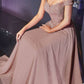 Cinderella Divine 7258W Off The Shoulder Long  Gown