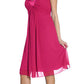 CLEARANCE - Juliet 732 Chiffon Dress Knee Length Rhinestones Straps Gown (Size L)