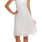 CLEARANCE - Juliet 732 Chiffon Dress Knee Length Rhinestones Straps Gown (Size S)