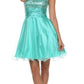 Juliet 733 One Shoulder Short Dress Sparkly Sequins Glitter Tulle Skirt