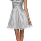Juliet 733 One Shoulder Short Dress Sparkly Sequins Glitter Tulle Skirt