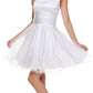 Juliet 733 One Shoulder Short Dress Sparkly Sequins Glitter Tulle Skirt