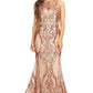 CLEARANCE - Eureka 7335 Sequins Mermaid Formal Gown Keyhole Back (Size L)