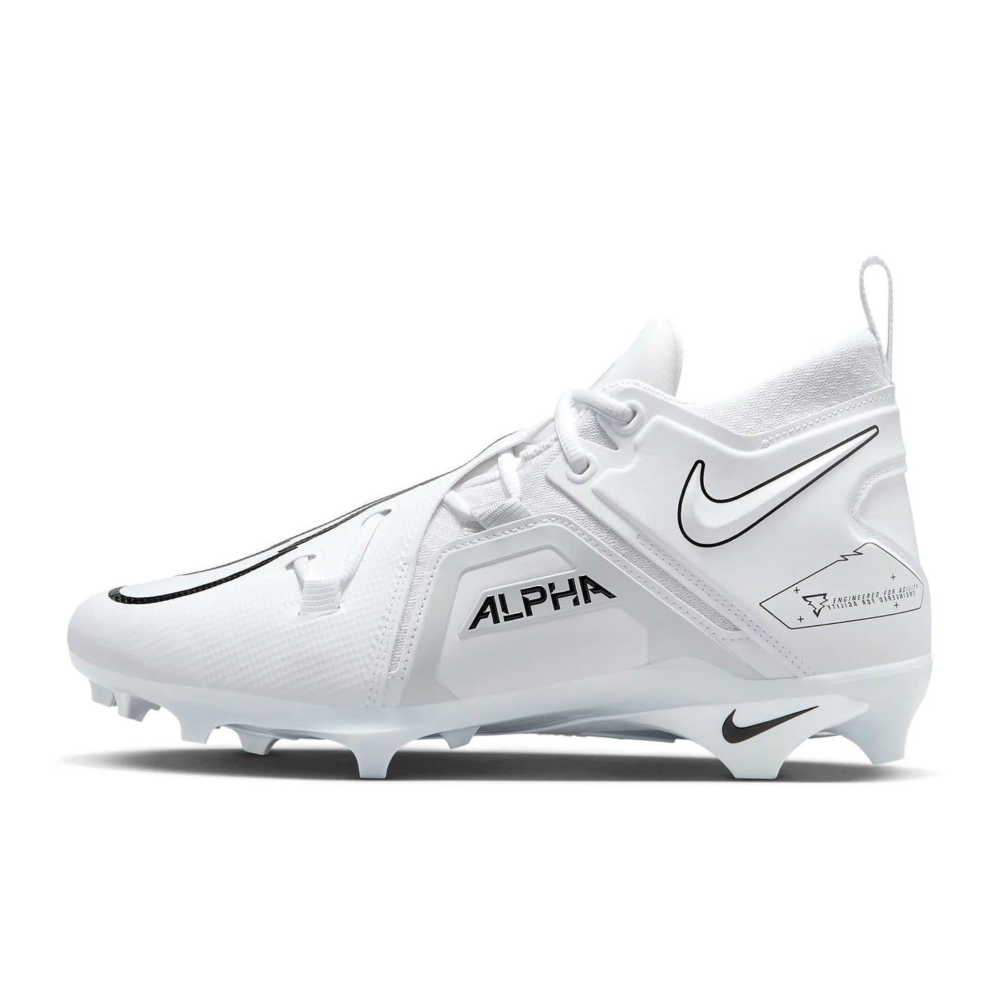 Nike Alpha Menace Pro 3 CT6649-109 Blanco-Platino Puro-Negro Botines de Fútbol Americano para Hombre 9 US
