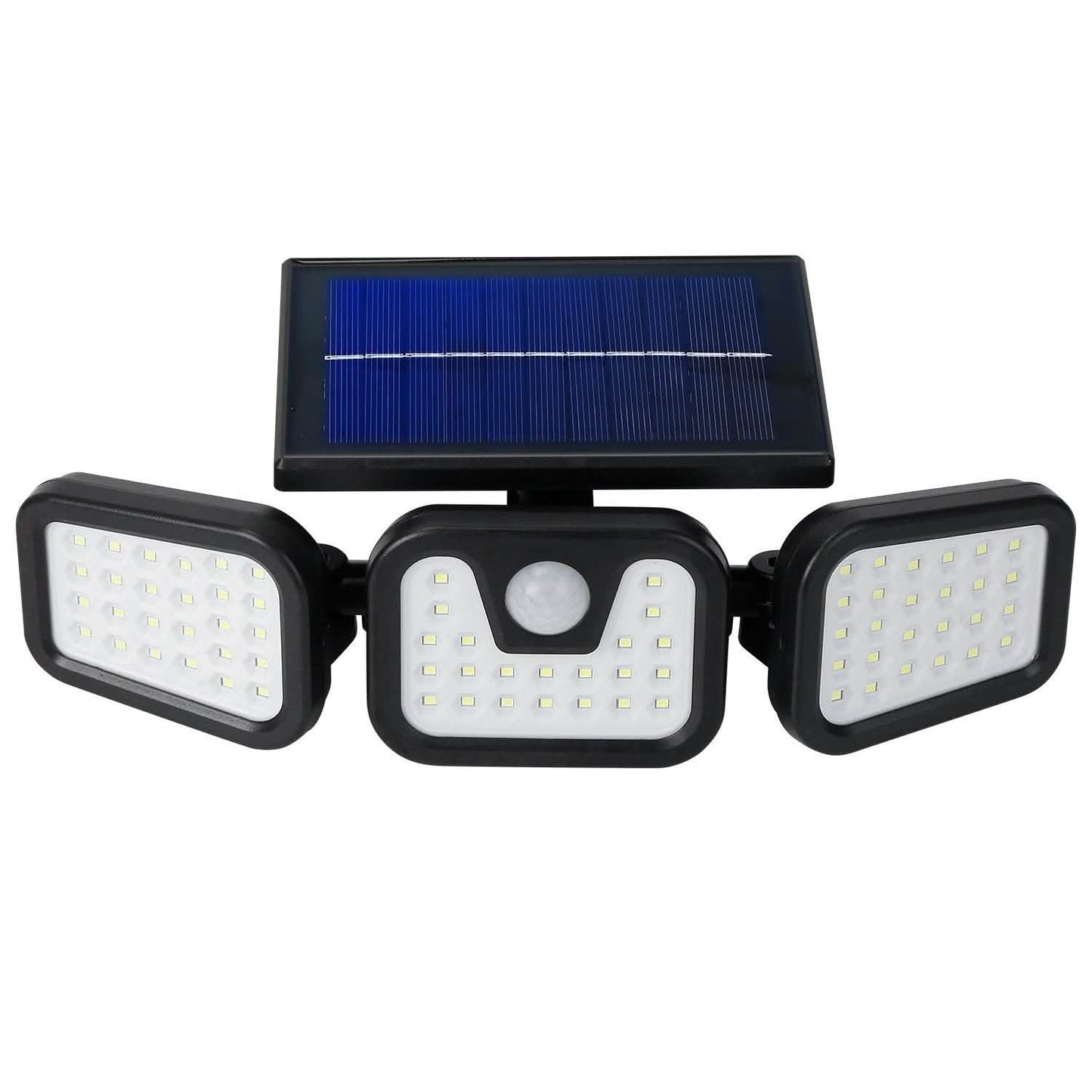 74 LEDS 3 Cabezales Ajustables Solares Luz de Inundación con Sensor de Movimiento