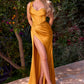 Ladivine 7448 Dress Long One Shoulder Satin Corset Gown