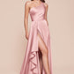 Ladivine 7450 Dress One Shoulder Satin A-Line Gown