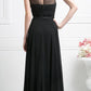 Cinderella Divine 7458 Illusion Sweetheart Long Chiffon Dress