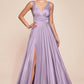 Ladivine 7469 Long Formal Evening Satin Dress with Slit
