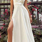 Cinderella Divine 7469WW Long Formal A-Line Satin Dress
