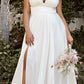 Cinderella Divine 7469WW Long Formal A-Line Satin Dress