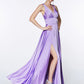 Ladivine 7469 Long Formal Evening Satin Dress with Slit