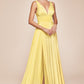Cinderella Divine 7469 Floor Length Satin Formal V-Neckline Dress