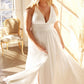 Cinderella Divine 7469WW Long Formal A-Line Satin Dress