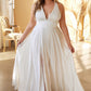 Cinderella Divine 7469WW Long Formal A-Line Satin Dress