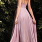 Cinderella Divine 7472 Long Spaghetti Strap Dress V Neck