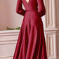Cinderella Divine 7475 Long Split Blouson Sleeve Formal Dress Thigh Split