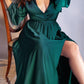 Cinderella Divine 7475C Long Split Blouson Sleeve Formal Dress Thigh Split