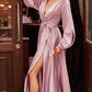 Cinderella Divine 7475 Long Split Blouson Sleeve Formal Dress Thigh Split