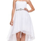 Juliet 747 Asymmetrical Strapless Ruched Bodice Dress
