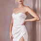 Cinderella Divine 7483W Long Cowl Neckline Satin Bridal Gown