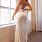 Cinderella Divine 7483W Long Cowl Neckline Satin Bridal Gown