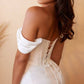 Cinderella Divine 7484W Strapless Off the Shoulder Satin Bridal Gown