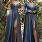 Cinderella Divine 7485C Sweetheart Neckline Soft Satin A-Line Formal Dress