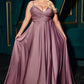 Cinderella Divine 7485C Sweetheart Neckline Soft Satin A-Line Formal Dress