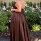 Cinderella Divine 7485C Sweetheart Neckline Soft Satin A-Line Formal Dress