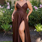 Cinderella Divine 7485C Sweetheart Neckline Soft Satin A-Line Formal Dress