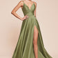 Cinderella Divine 7485C Sweetheart Neckline Soft Satin A-Line Formal Dress