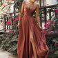 Cinderella Divine 7485C Sweetheart Neckline Soft Satin A-Line Formal Dress