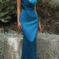 Cinderella Divine 7487 Fitted Satin Dress Cowl Neckline Open Tie Back