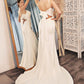 Cinderella Divine 7487W Fitted Satin Dress Cowl Neckline Open Tie Back