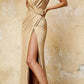 Cinderella Divine 7489 Floor Length Fitted V-Neckline Illusion Side Cut Outs