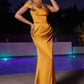 Ladivine 7492 Satin Off the Shoulder Corset Satin Formal Gown