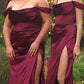 CLEARANCE - Cinderella Divine 7492 Off the Shoulder Sage Green Satin Gown (Size 8)