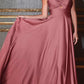 Ladivine 7496 Floor Length A-Line Luxurious Satin Strapless Keyhole Dress