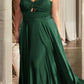 Ladivine 7496 Floor Length A-Line Luxurious Satin Strapless Keyhole Dress