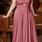 Ladivine 7496 Floor Length A-Line Luxurious Satin Strapless Keyhole Dress