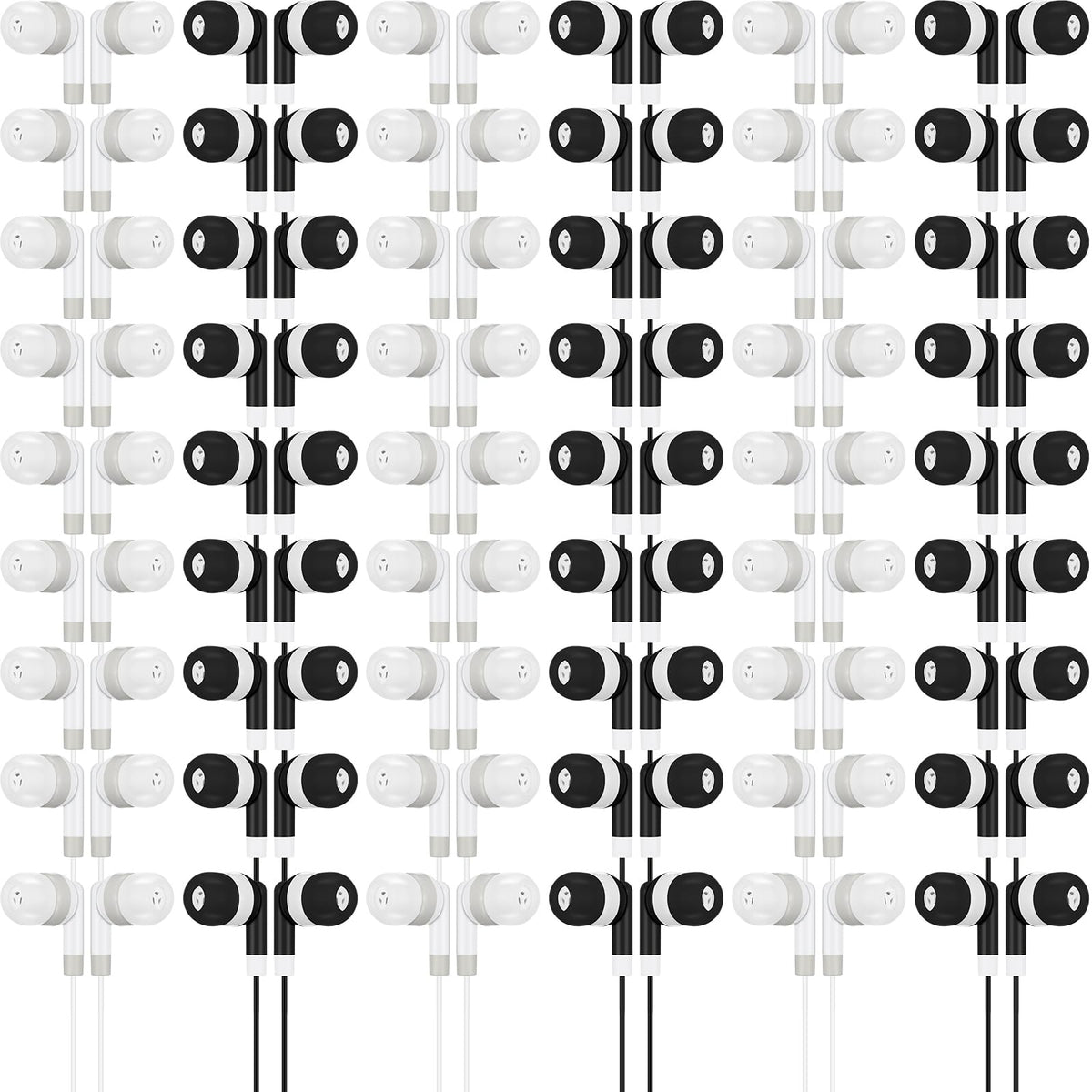 Kigeli 100 audífonos para niños a granel, audífonos con cable para estudiantes en el aula, audífonos intrauditivos de 3.5 mm, juego de audífonos desechables para niños, adultos, clases, escuela, biblioteca, laptop (gris negro)