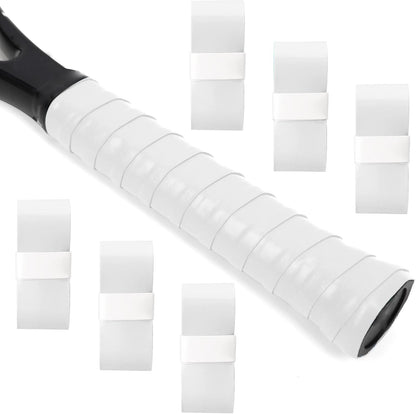 L LK SPORTS Cinta de agarre para raqueta de tenis, paquete de 6 unidades, precortada, antideslizante, absorbente, tacto seco, sobregrip para tenis y pickleball, color blanco