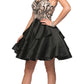 Juliet 760 Embellished Bodice Layered Skirt Short Dress