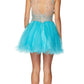 Juliet 761 Short Prom Dress Embellished Bodice with Keyhole