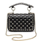 Unique Women's Genuine Leather Rivet Portable Shoulder Bags