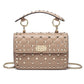 Unique Women's Genuine Leather Rivet Portable Shoulder Bags