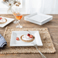 Square Porcelain Salad Plates, White, Set of 6