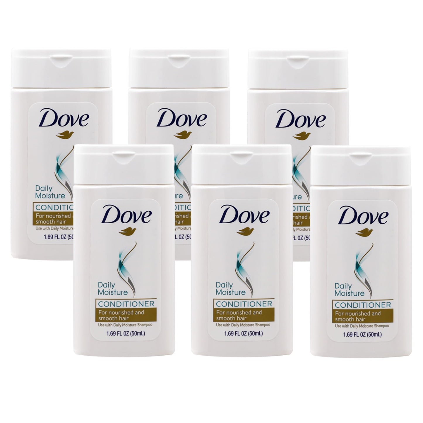 Acondicionador Dove Daily Moisture Sistema Nutritivo para un Pelo Suave Paquete de 6 Botellas de 50 ml