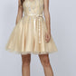 CLEARANCE - Juliet 776 Sequins Embellished Bodice Illusion Short Dress (Size M)